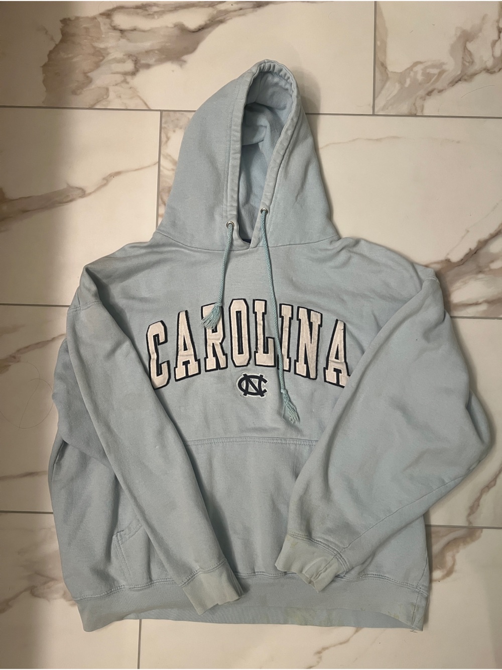 Vintage 90s UNC Carolina Tarheels Light Blue Hoodie Sweater